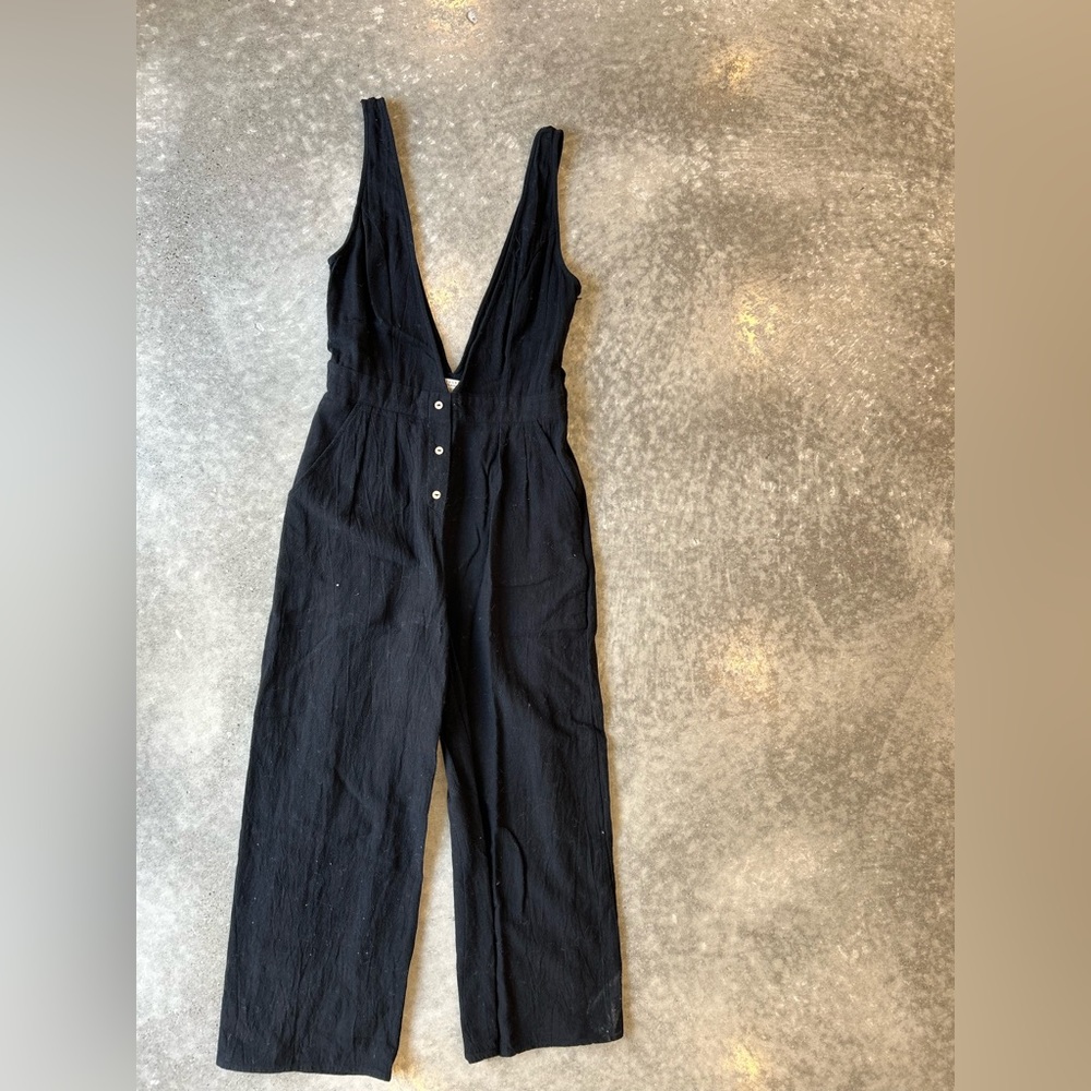 Polagram Black Wide Leg Jumpsuit